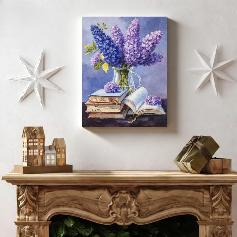 Lilas mauve, aquarelle, impression 16 x 20, décor classique
