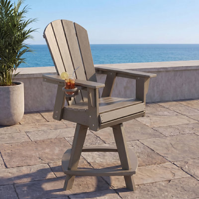 Adirondack Swivel Counter Chair with Cup Holder