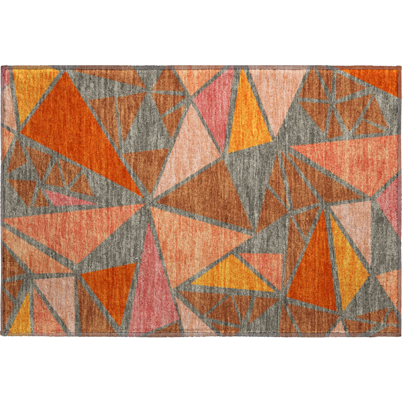 Premium Machine Washable Ketterer AMF1039 Geometric Rug, Rectangle 1'8" x 2'6"
