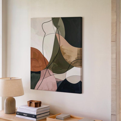 Minimalist Abstract Canvastranslucent Organic Shapes And Soft Tones Wall Art Canvas Ready To Hang Gallery Wrapped Home Decor Modern Design
