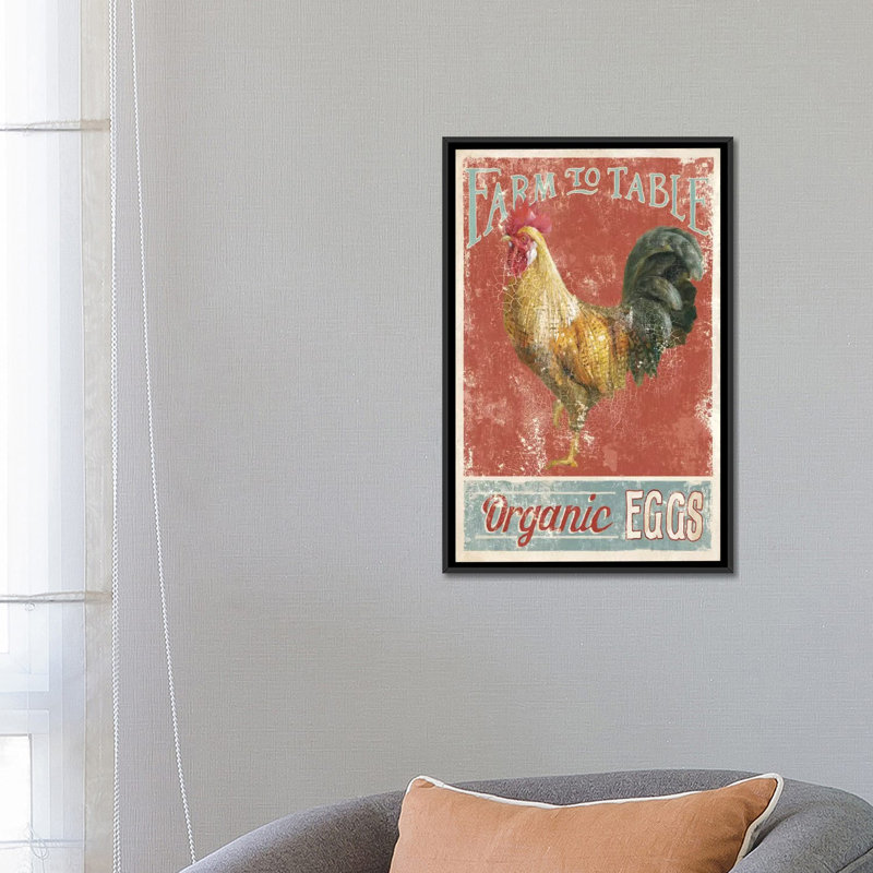 « farm nostalgie v », impression sur toile tendue, H 26 po x l 18 po x P 1,5 po, Toile avec cadre noir, Pas de tapis