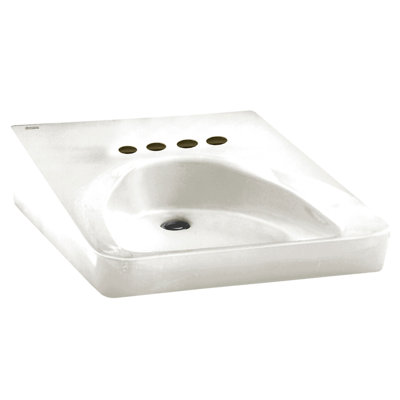 American Standard 27'' Off-white Vitreous China Rectangular Bathroom Sink with Overflow