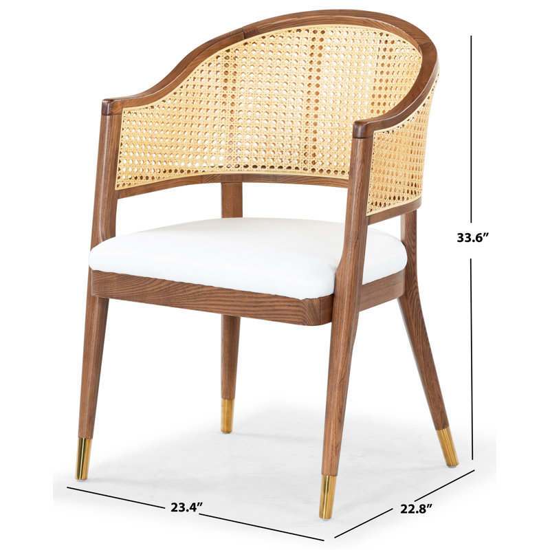 Arm Linen Chair, Walnut/Gold