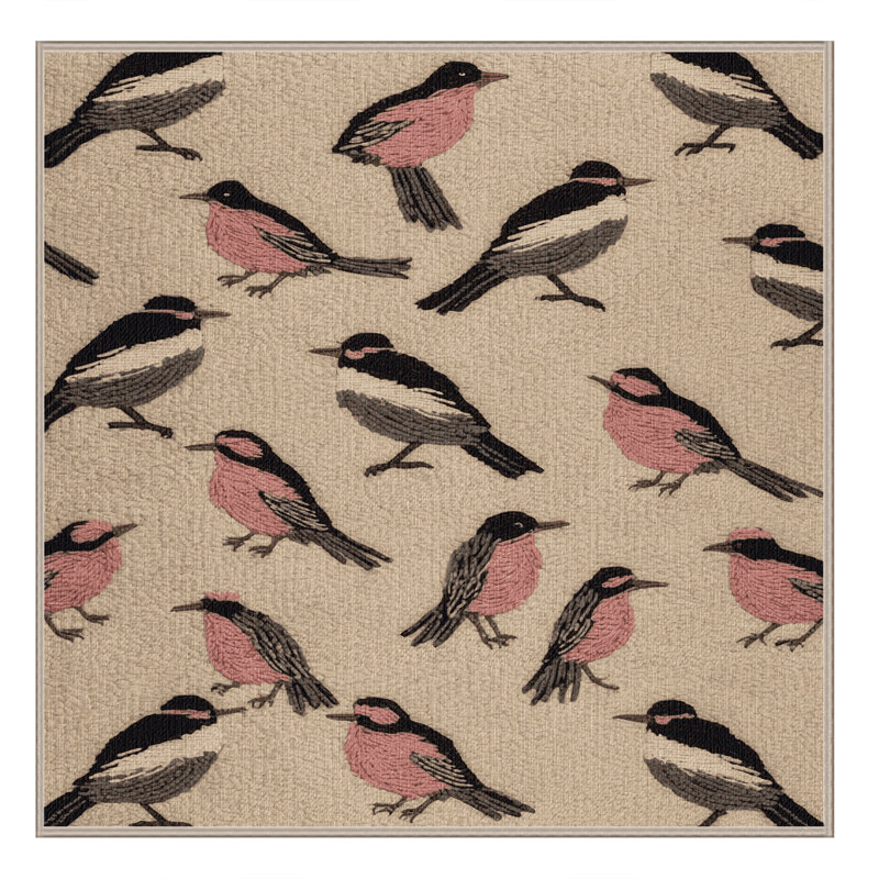  Tapis lavable à mésange à longue queue, Carré 3 pi