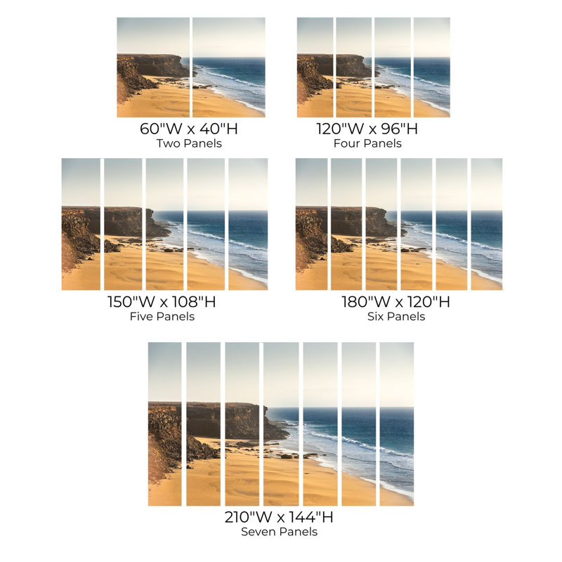 Murale pelez et collez de qualité supérieure - Cliffside Ocean View, L 120 po x l 180 po