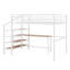 Lit mezzanine en métal avec bureau et échelle de rangement latérale-693607228