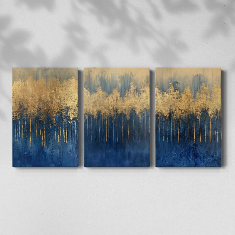 ABSTRACT Series I - Toile tendue sur mesure avec châssis - 3 pièces, H 12 po x l 24 po