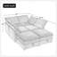 Canapé-lit modulaire polyvalent 6 pièces avec rangement, coussins décoratifs élégants à double couche, conception confortable et durable, parfait pour tout espace de vie-70298838