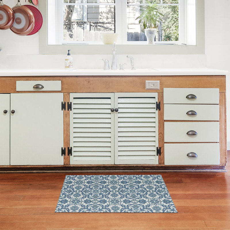 Tapis de cuisine à profil bas Un-Rug Damascus par Matterly, Rectangle de 2 pi x 3 pi