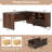 62.2" Executive Desk With Mobile File Cabinet, L-shaped Office Desk With Storage Shelves-147987569