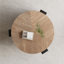 Table basse ronde en bois avec rangement caché à couvercle rabattable, placage de parquet, pieds noir mat, centre de table compact de 33 pouces