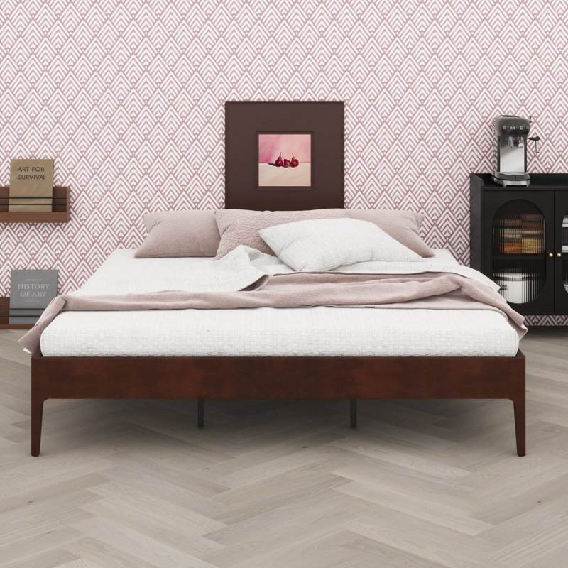 Sleek Design Sleeping Base with Integrated Sturdy Slat Structure, Chocolate