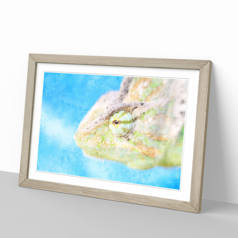 Chameleon Lizard Vol.4 - Framed Print, Oak Framed, 27cm H x 36cm W x 2cm D