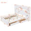 Grand lit en bois avec armoire, tablette et prises tout-en-un