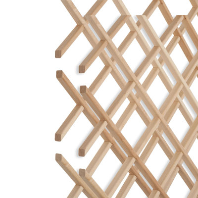 18-Bottle Trimmable Wine Rack Lattice Panel Inserts in Unfinished Solid North American
