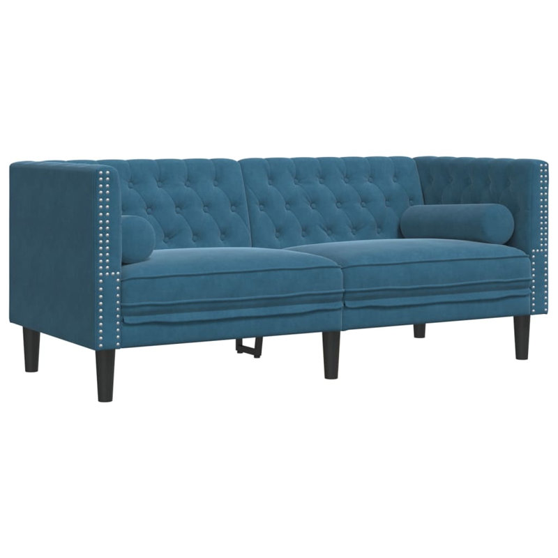 Canapé Chesterfield Solomon Fleur De Lis Living, Noir, 3-Seater