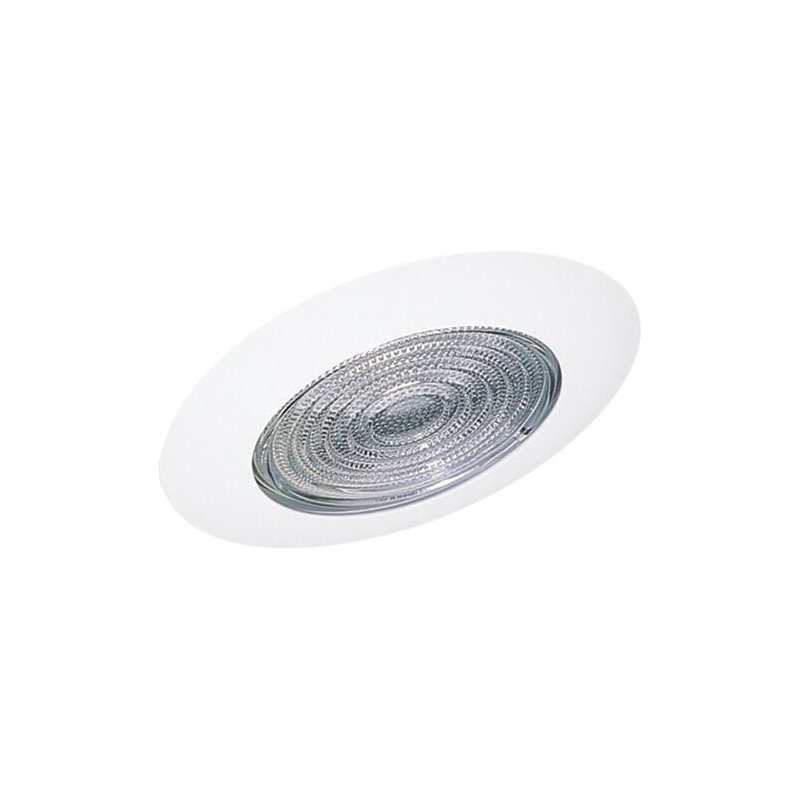 Garniture encastrée de douche 6 po Slneled Fresnel, Blanc / Argent