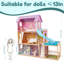 Maison de poupée en bois pour poupée 12 pouces avec piscine et balançoire Edubbo