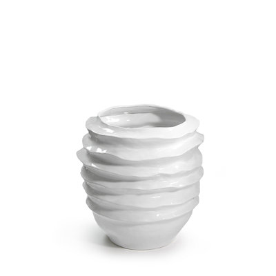 Wavy Disk Ceramic Planter