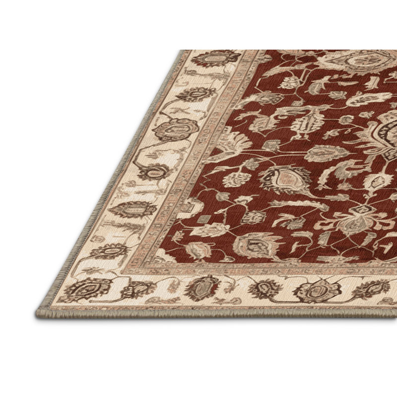 Tapis beige lavable à la machine, Rectangle 7 pi x 9 pi