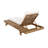 Lounge Chaise Set, Space Available On One Side, Acacia Wood With Water-Resistant Lounge Cushions (4 Inch Thick)
