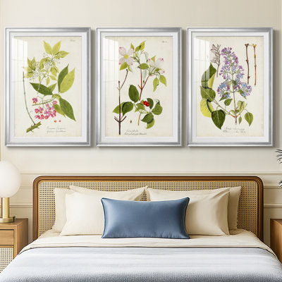 Arbre en fleurs IV - reproduction encadrée sur mesure de qualité supérieure mate - 3 pièces