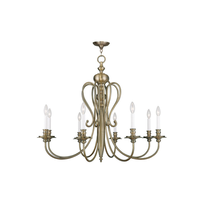 Lustre classique à 8 lumières de style bougie Jamain