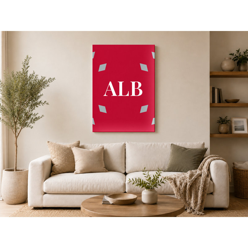 Monogramme de luxe Albuquerque - blanc cerise argenté, 18" H x 12" W