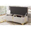 Banc de rangement rembourré beige, pieds en métal, pour chambre à coucher et salon, design moderne, grand espace de rangement, 47,2 po x 15,6 po, 15,8 po