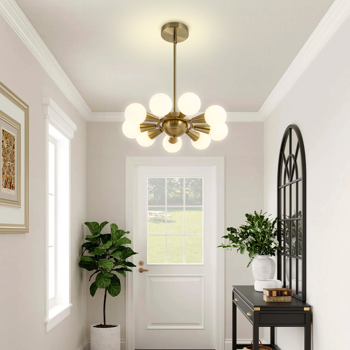 Mercer41 9-Light Sputnik Chandelier with Opal Glass Shade | Wayfair