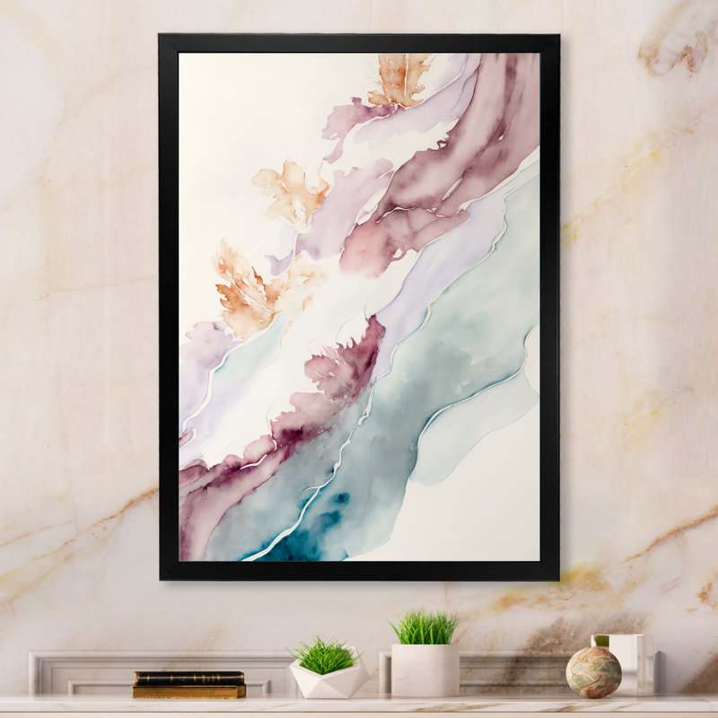 «Sudden Solitude In Elevated Blush II», reproduction sur toile, Impression noire sur toile encadrée