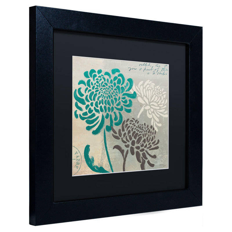 « chrysanthèmes "i », impression encadrée, H 11 po x l 11 po, Noir