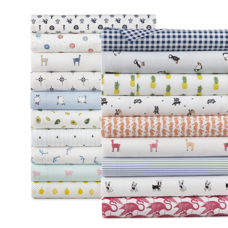 Ensemble de draps 100% coton à densité de tissage 200 fils Mercado, Ensemble de draps pour lit double avec drap-housse