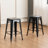 24''H Modern Counter Stool with Metal Frame, Backless Stackable Bar Stool-1483528459