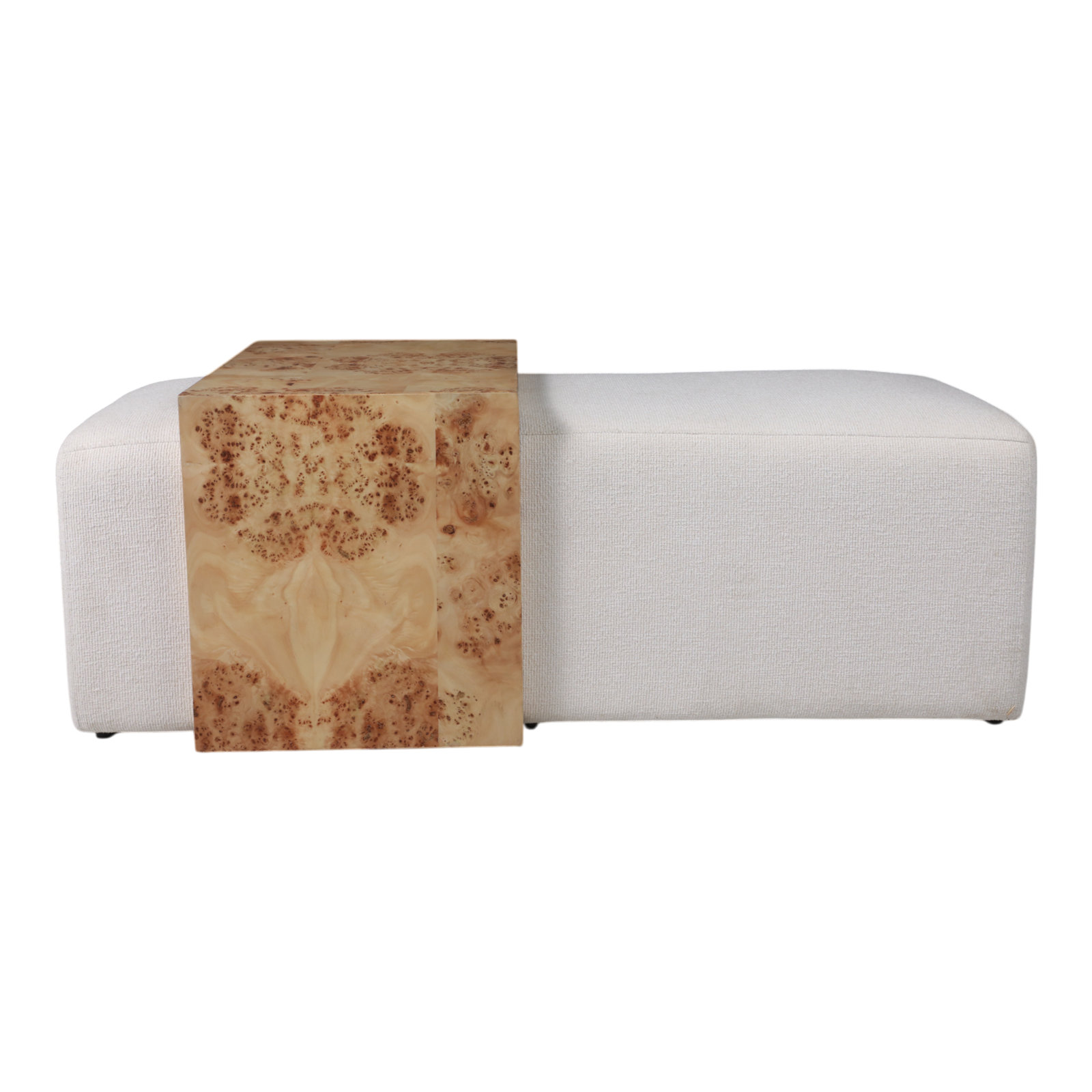 Mylas 54" Ottoman, Ivory/Tan