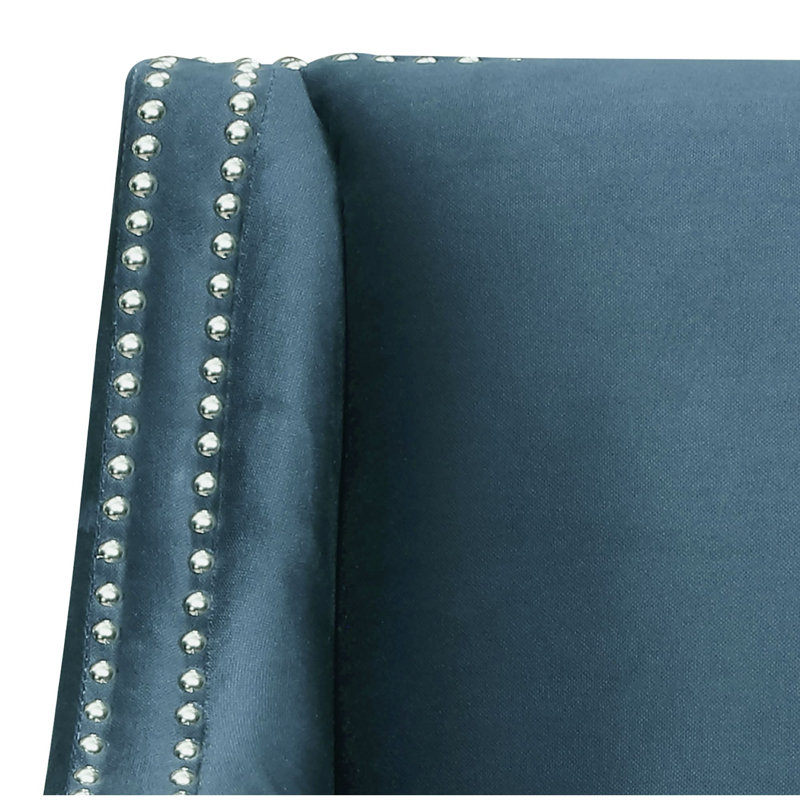 Fauteuil en polyester l 30 po Genoa, Velours bleu marine