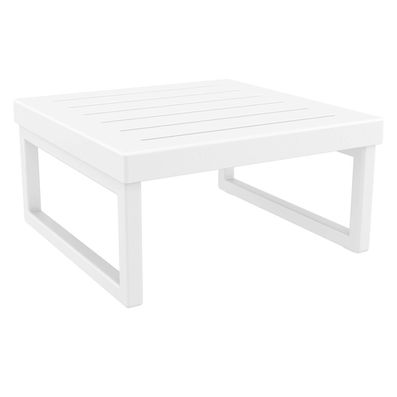 Lane Upholstered Outdoor Ottoman, White, Canvas Granite Sunbrella® Canvas
