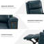 Fauteuil inclinable manuel pivotant en cuir véritable Chikako-70690534