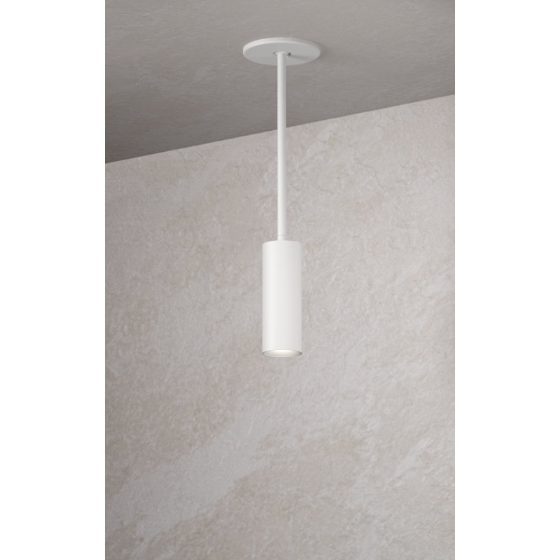 Luminaire suspendu rond 2 po, 20 W, 3500 K 90 IRC, 50 °, tige - ajustement rétro, Blanc semi-brillant