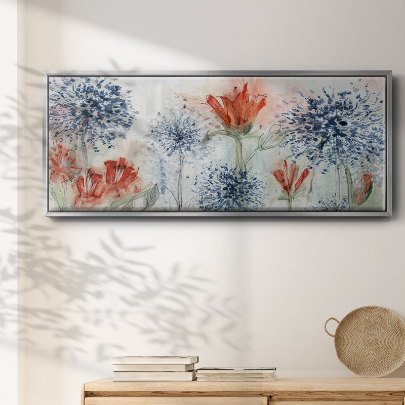 Tiger Lily Field- Framed Canvas, 24" H x 60" W