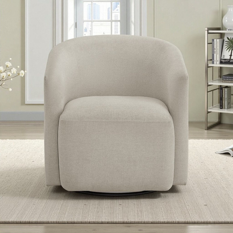 Fauteuil d'appoint pivotant en tonneau Syrova Ardena - Tissu de qualité commerciale et rotation douce à 360 ° pour les petits espaces