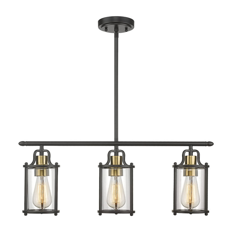 Luminaire suspendu linéaire à 3 lumières pour îlot de cuisine Pilesgrove