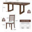 Ensemble de table de salle à manger extensible 7 pièces, table de ferme avec rallonge 18 ", table de cuisine rustique en bois 78" et chaises rembourrées 6 pièces, ensemble de table de salle à manger extensible