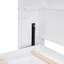 Grand lit escamotable mural avec tablettes, blanc