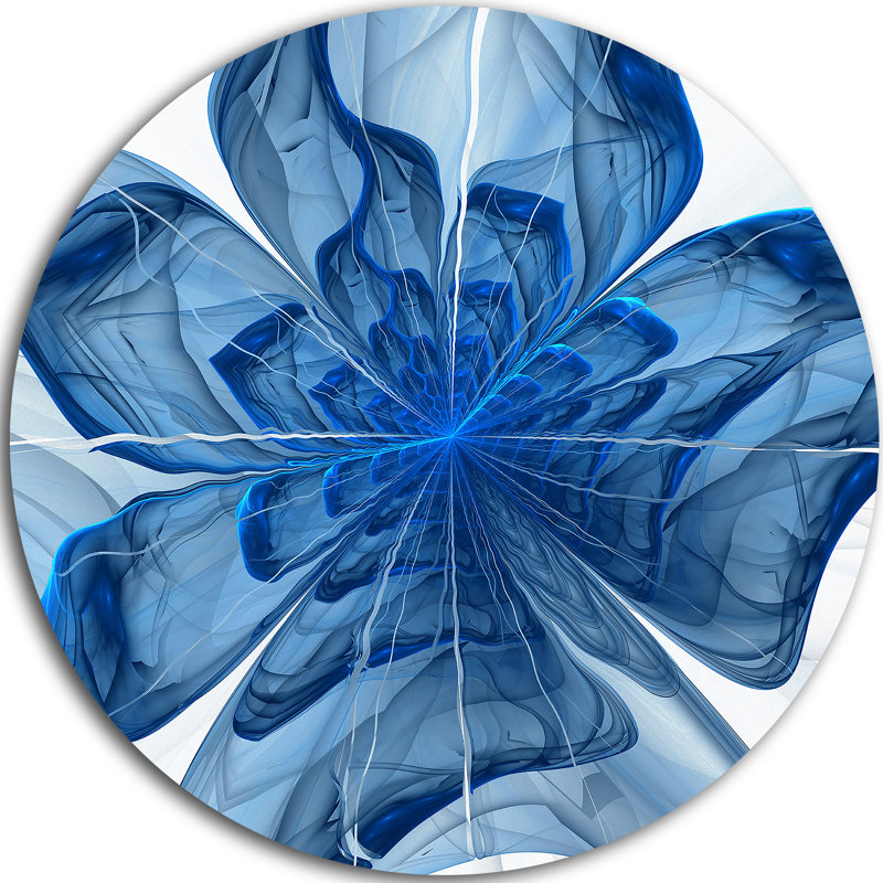 «Blue Fractal Flower with Petals», impression sur métal, H 23 po x l 23 po x P 1 po