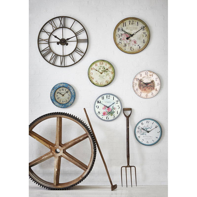 Pink Roses Wall Clock - 36cm