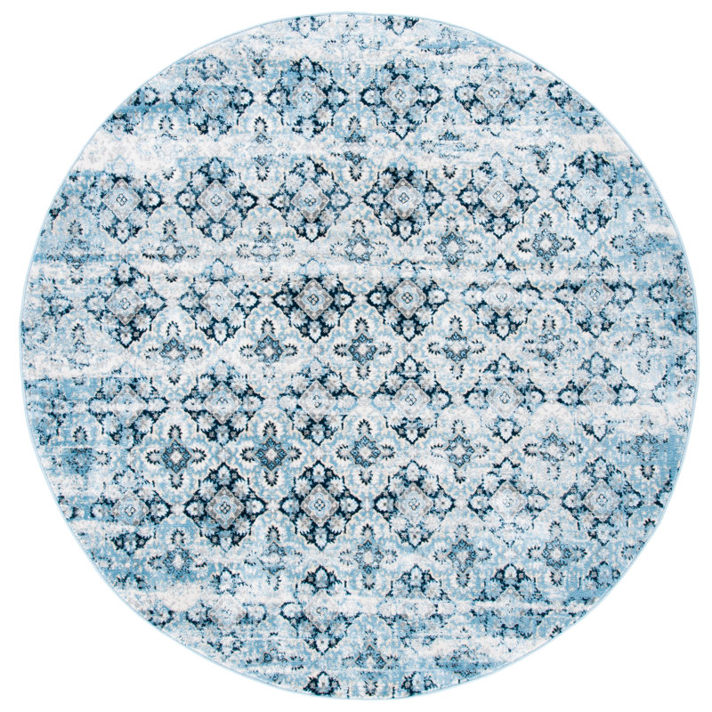 Beltram Performance Damask Rug, Round 6'7"
