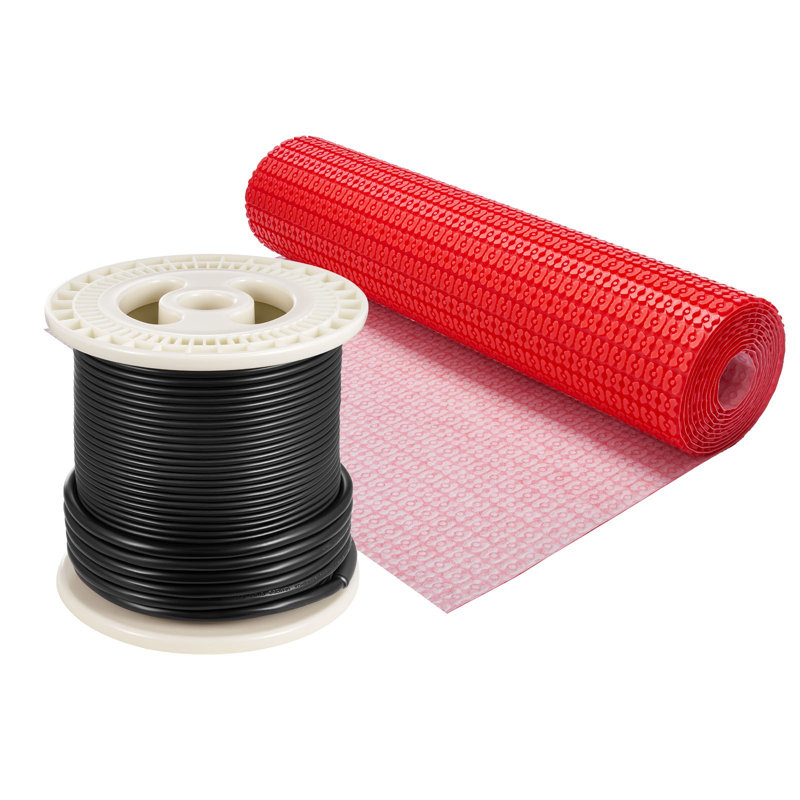 60 Sqft Floor Heating Mat System, 120V Electric Radiant Heated Floor System, With Decoupling Membrane And Smart Control Thermostat And Alarm, Easy Installation For Tile, Stone, Vinyl