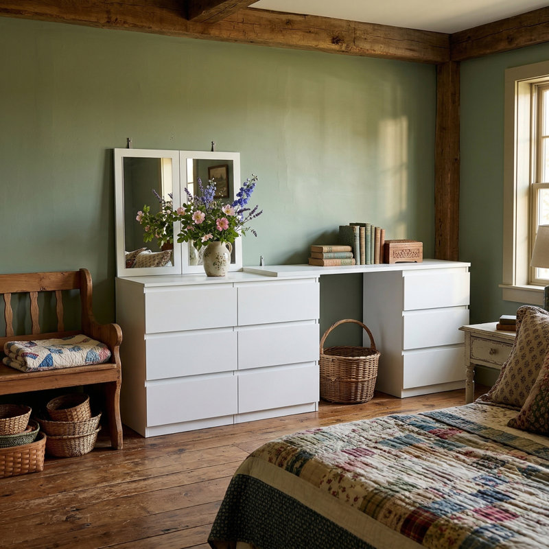 Bureau de coiffeuse avec 9 tiroirs Brance