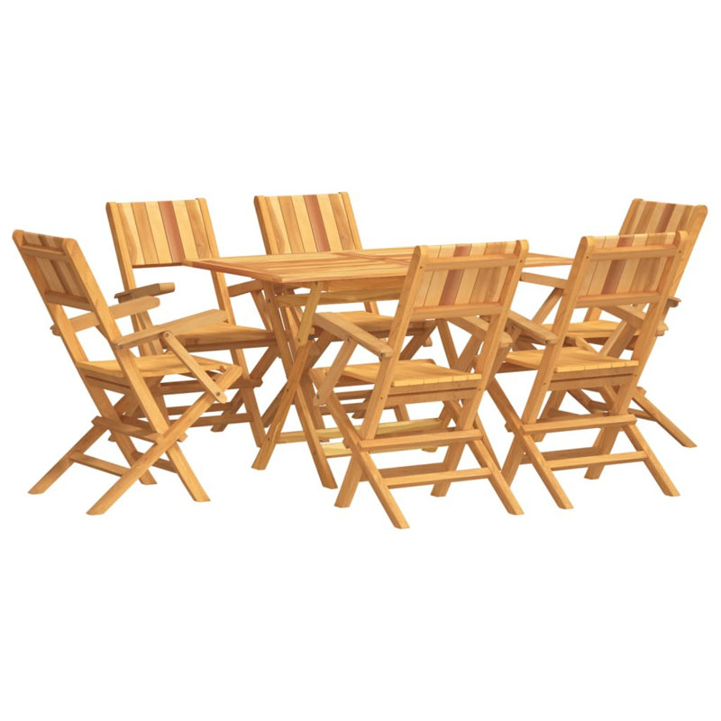 Martyn 6 - Person Teak Patio Dining Set with Rectangular Table